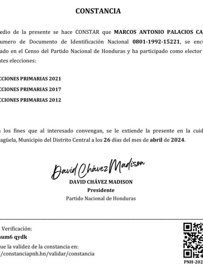 $!Marcos Palacios, secretario ejecutivo del INM, también ha sido duramente criticado por aparecer en los censos del Partido Nacional (oposición) y de Libre (oficialismo).