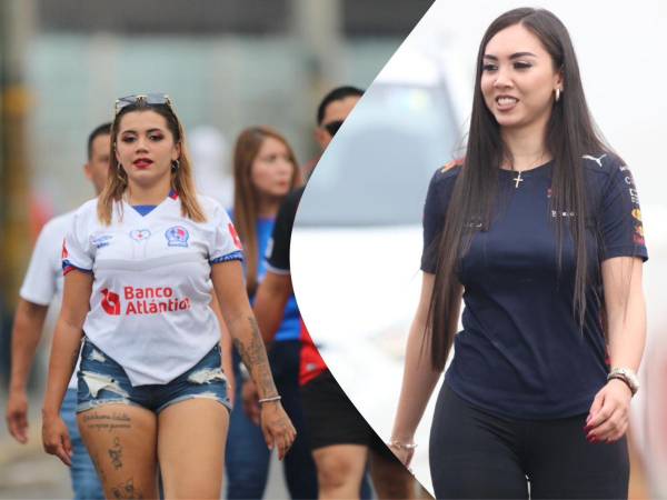 Las bellas aficionadas de Olimpia y Motagua deslumbraron en la previa de la semifinal ida. A algunas les tocó mojarse.