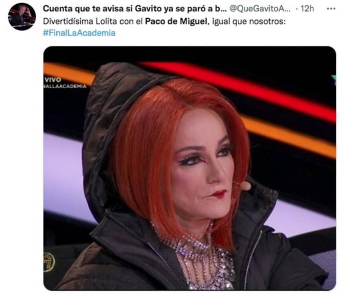 Lolita Cortés y Paco de Miguel, protagonistas de los memes en la final de La Academia