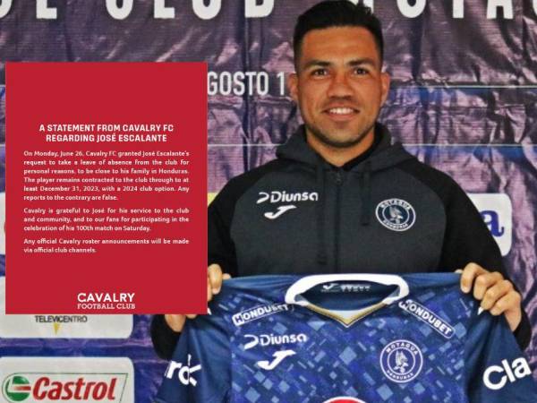 Cavalry CF confirma que José Escalante aún tiene contrato tras ser presentado por Motagua