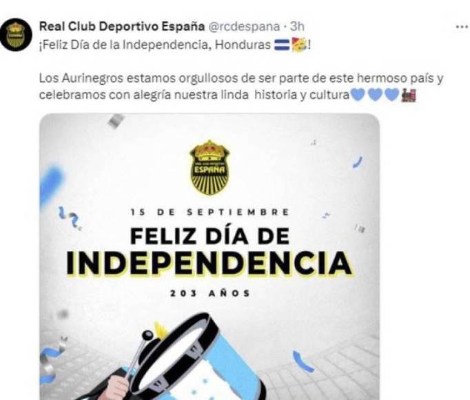 Cinco clubes de Europa sorprenden y felicitan a Honduras por Día de la Independencia