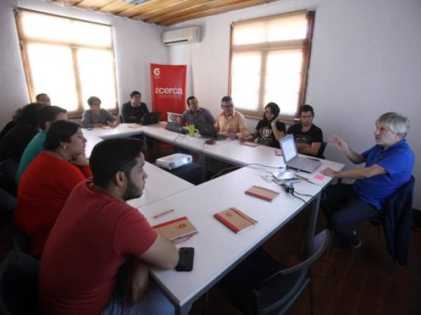 Gaizka Urresti impartió el primer taller de la jornada, que es sobre un tema fundamental: la distribución y difusión de cortos y largometrajes. Foto: Emilio Flores / El Heraldo