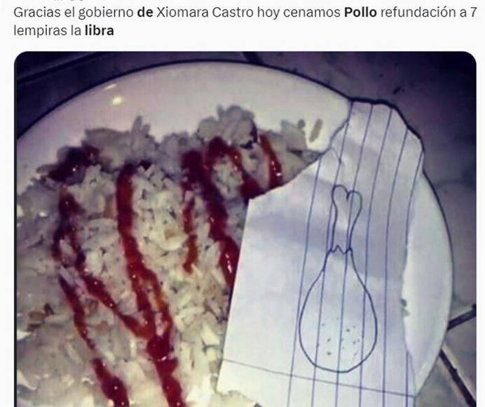 Así es el pollo de 7 lempiras la libra: memes en redes sociales no perdonan error de funcionario