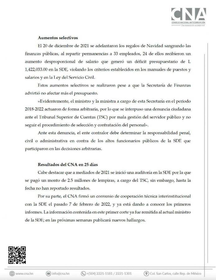 CNA denuncia corrupción en Desarrollo Económico que involucra a sobrino de JOH; L61 millones se gastaron