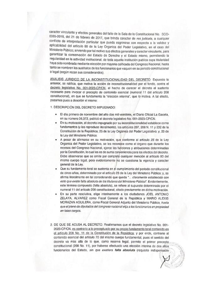 Sibrián presenta recurso de inconstitucionalidad tras elección de fiscal interino