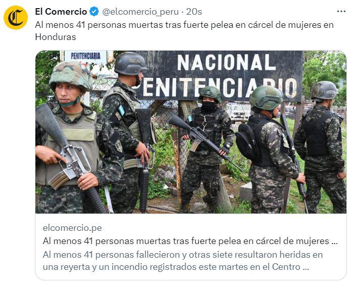 Así informa el mundo sobre la matanza dentro de la cárcel de mujeres de Támara en Honduras