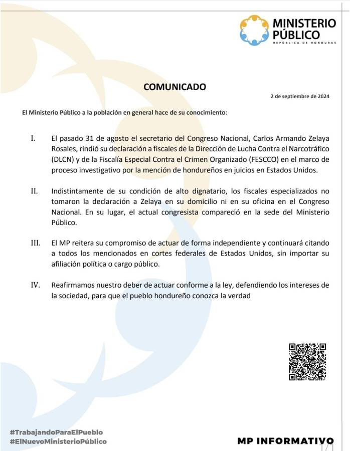 MP investigará a mencionados en juicio de JOH “sin importar afiliación política o cargo público”