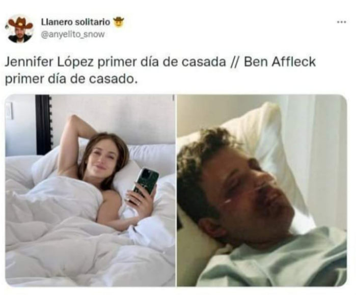 Los divertidos memes de Ben Affleck en su luna de miel con Jennifer López