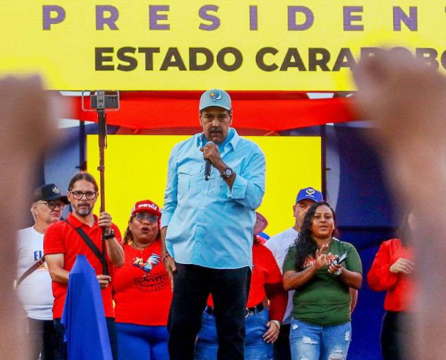 Nicolás Maduro, actual presidente de Venezuela, en un evento político.