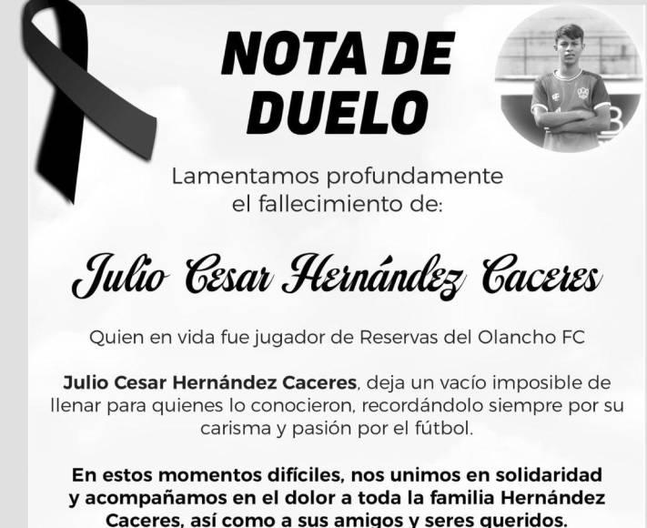 Luto en el fútbol hondureño: Fallece jugador del Olancho FC