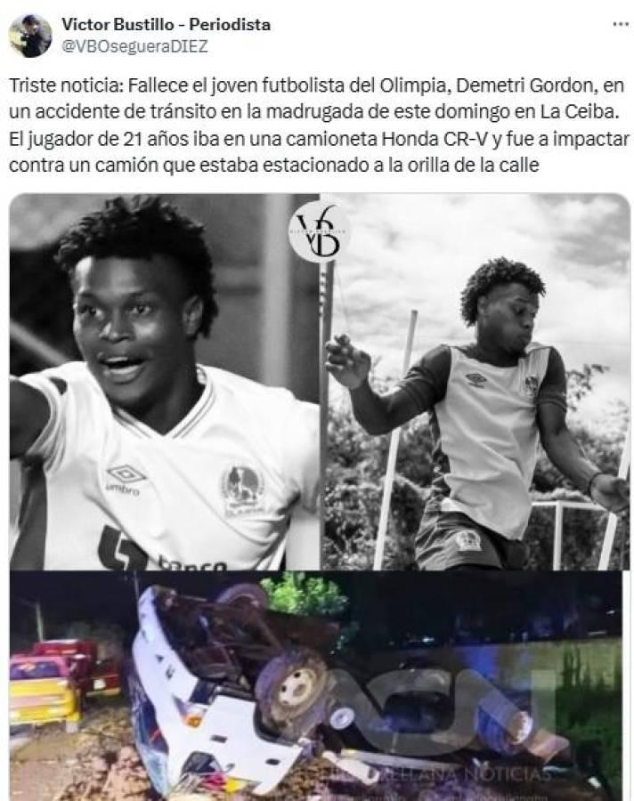 Prensa deportiva y jugadores reaccionan a muerte de Demetri Gordon, jugador del Olimpia