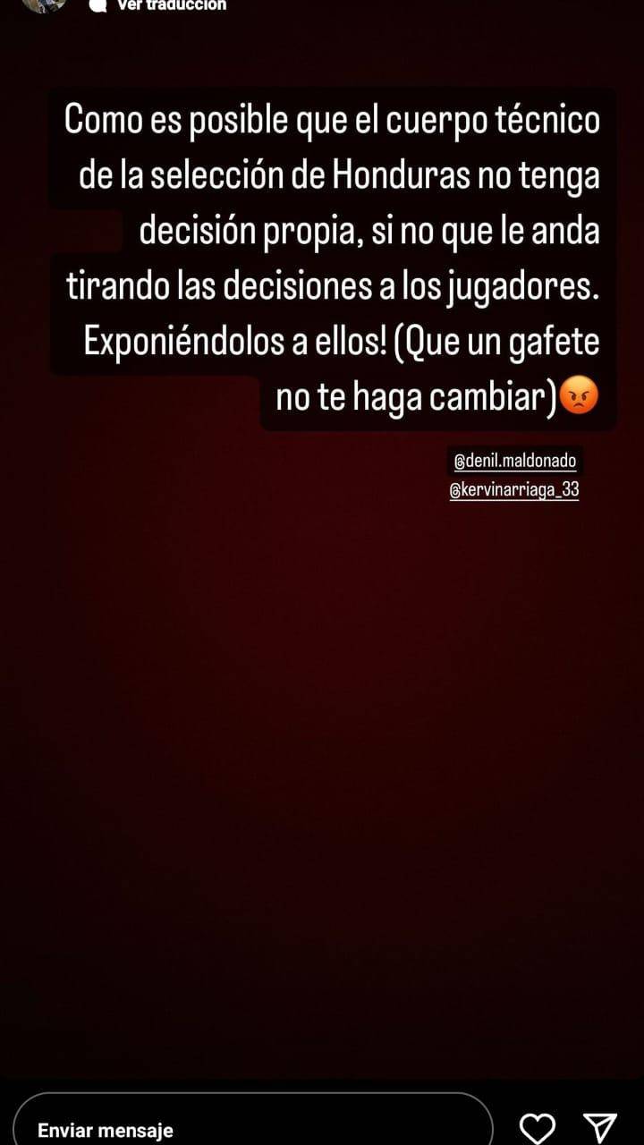 Romell Quioto arremete contra el cuerpo técnico de la Selección de Honduras