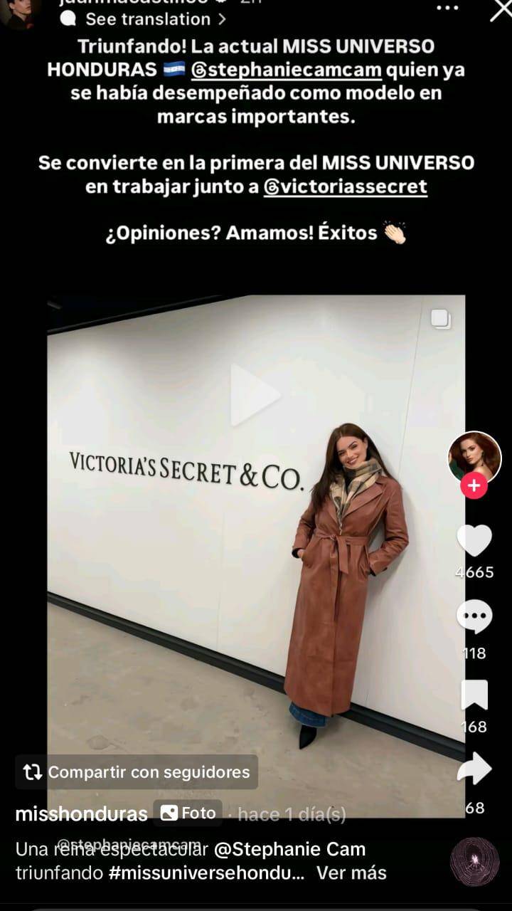 Stephanie Cam anuncia que trabaja con Victoria’s Secret