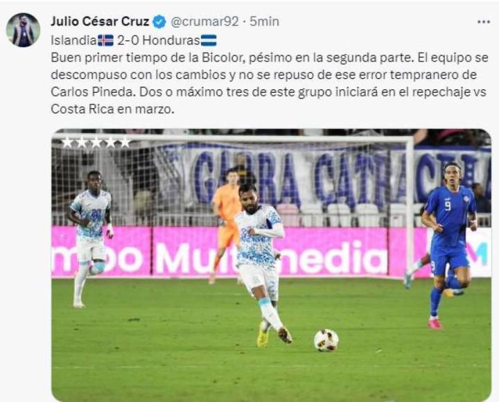 Lo que dicen los periodistas tras derrota de Honduras ante Islandia