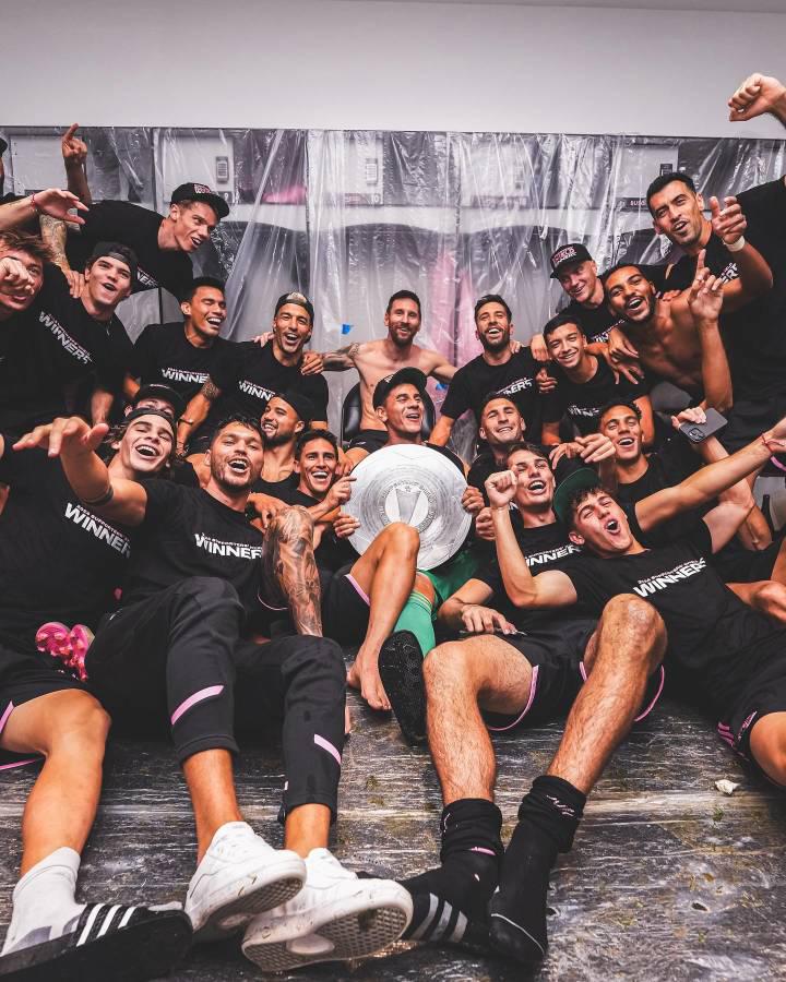 Así celebró el Inter Miami nuevo título; David Ruiz festejó al lado de Messi