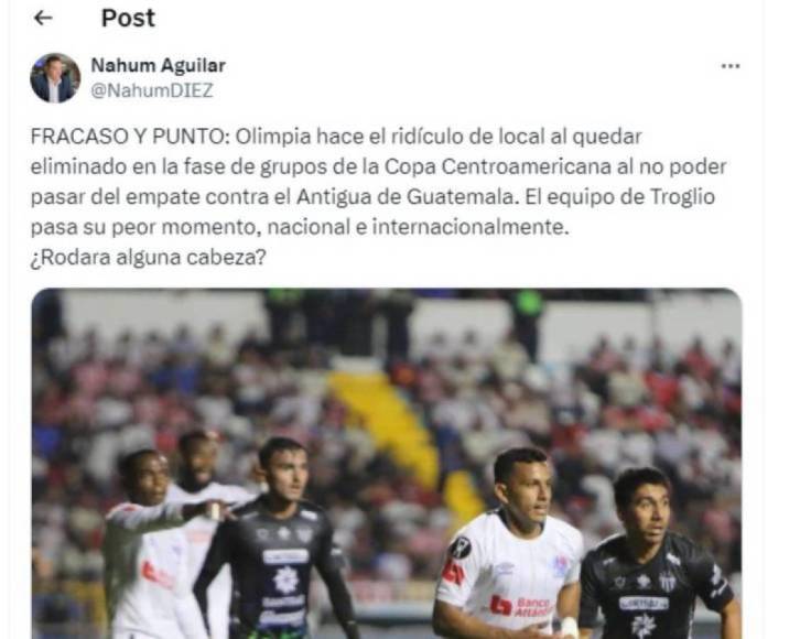 Olimpia eliminado de Copa Centroamericana y estos son los ‘culpables’, según periodistas