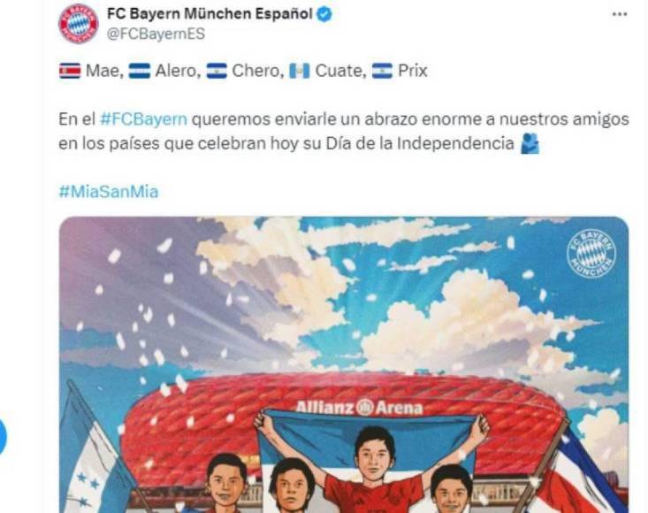 Cinco clubes de Europa sorprenden y felicitan a Honduras por Día de la Independencia