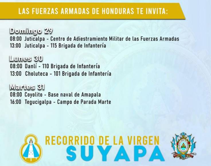 Con recorrido por toda Honduras inicia el 276 aniversario de la Virgen de Suyapa