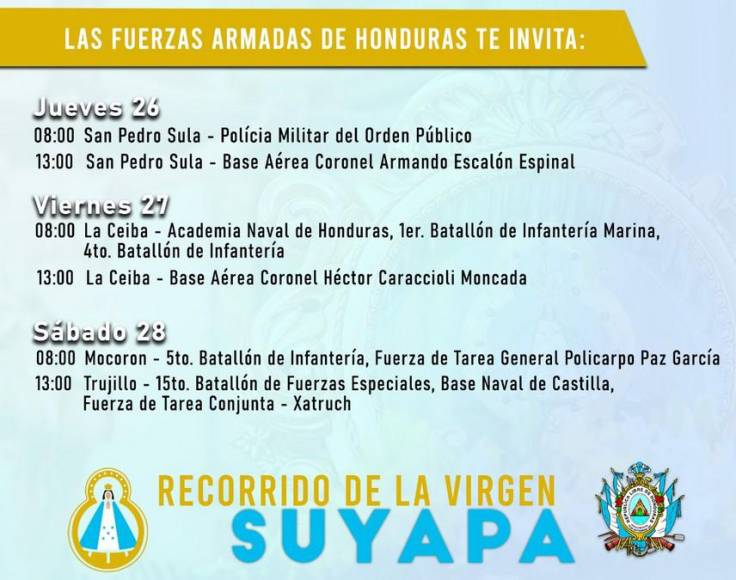 Con recorrido por toda Honduras inicia el 276 aniversario de la Virgen de Suyapa