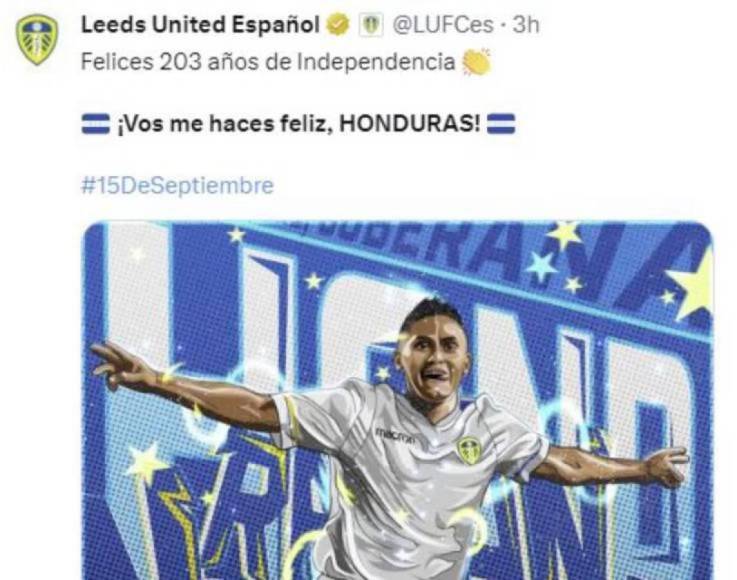 Cinco clubes de Europa sorprenden y felicitan a Honduras por Día de la Independencia