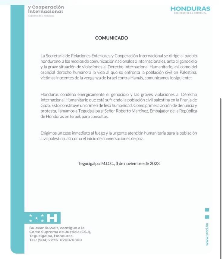 Este era el documento que acompañó el posteo de Cancillería que luego fue borrado de la red social X, antes Twitter.