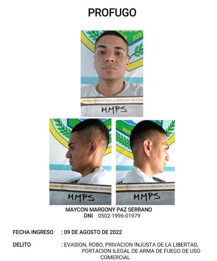Sin pistas de paradero de dos reclusos que se escaparon de cárcel de El Porvenir, Atlántida