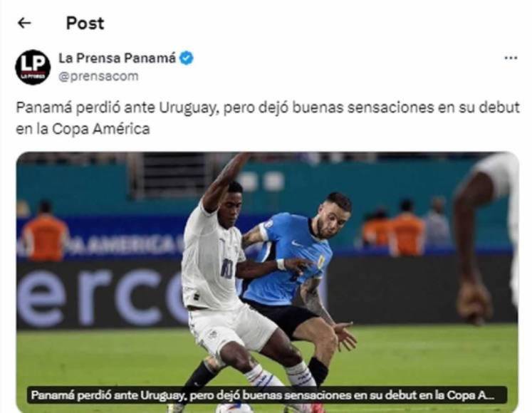 Mucho dolor en prensa de Panamá tras derrota ante Uruguay en Copa América