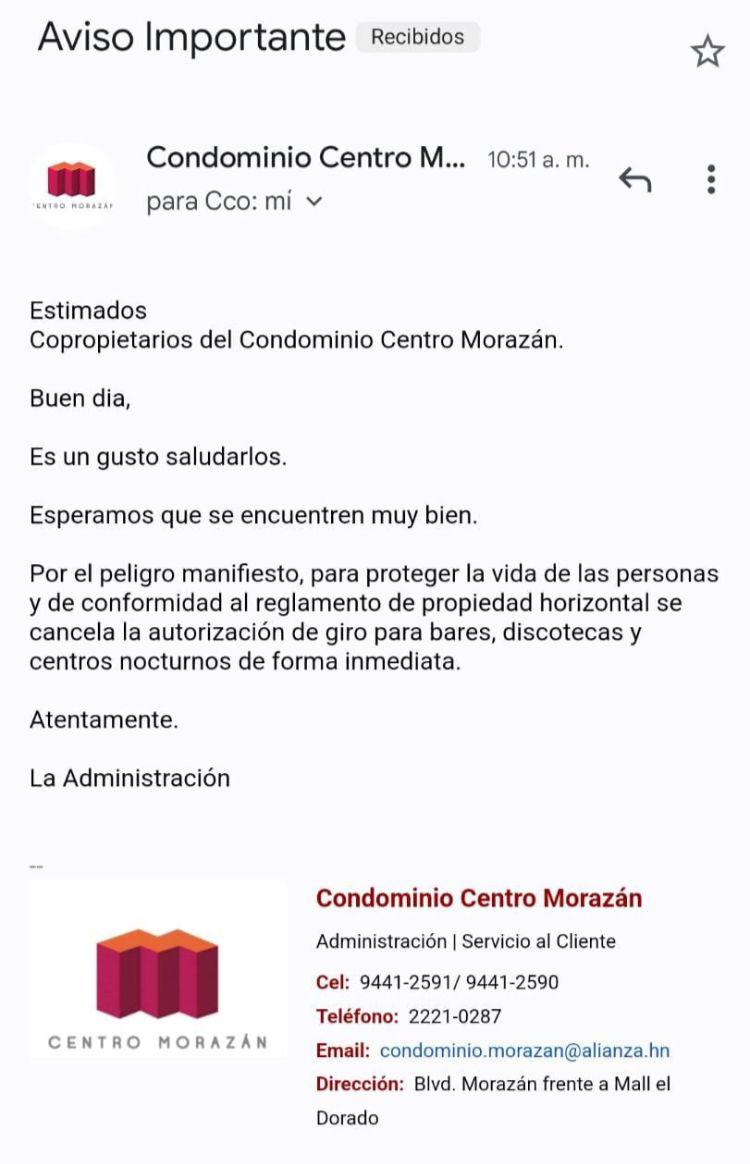 Este es el correo que ya circula por redes sociales.