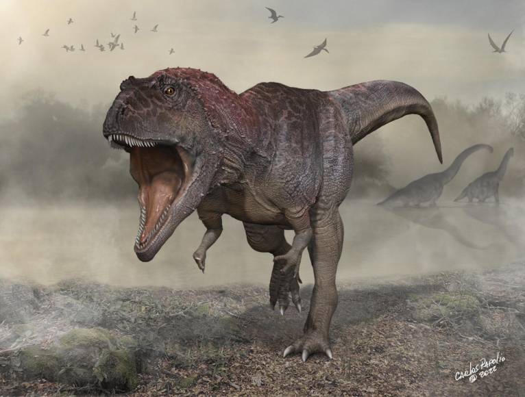 Meraxes Gigas, la nueva especie de dinosaurio de enorme cabeza y pequeños brazos