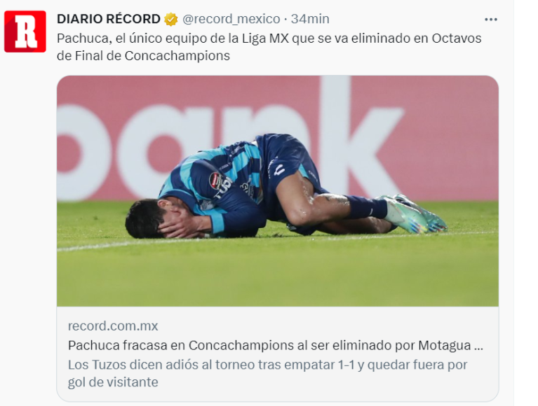 Prensa mexicana explota contra Pachuca por caer derrotado ante Motagua