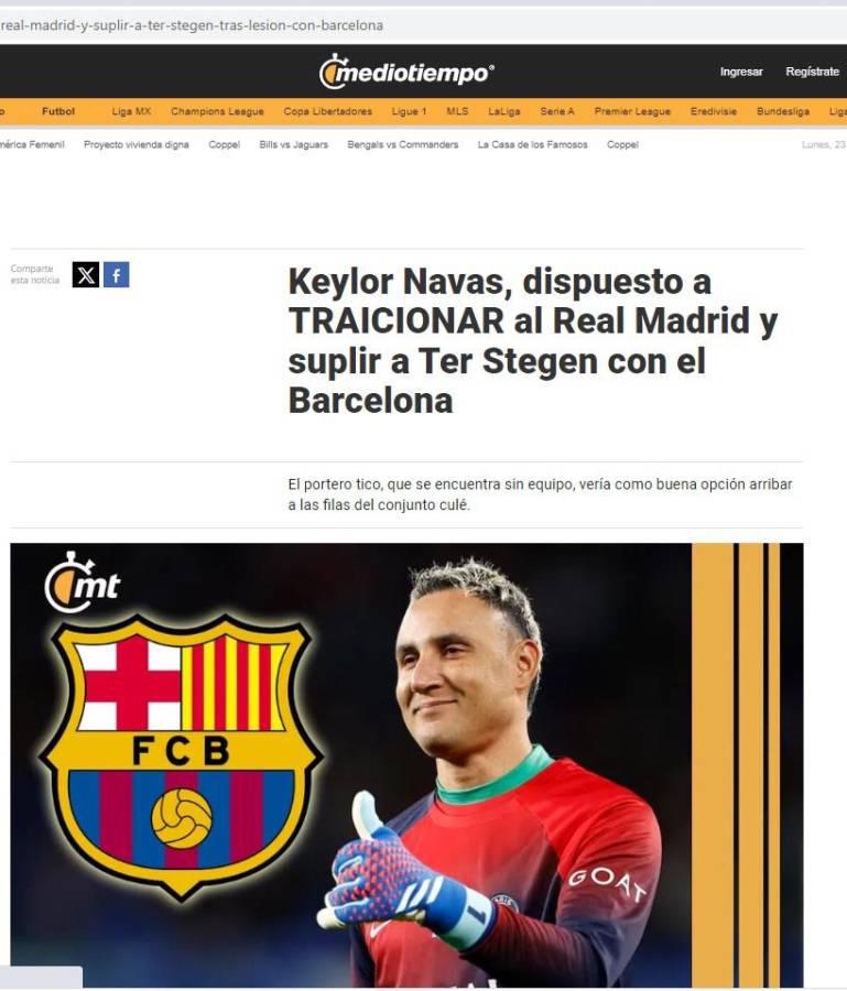 Keylor Navas interesa al FC Barcelona: Así reaccionó la prensa deportiva