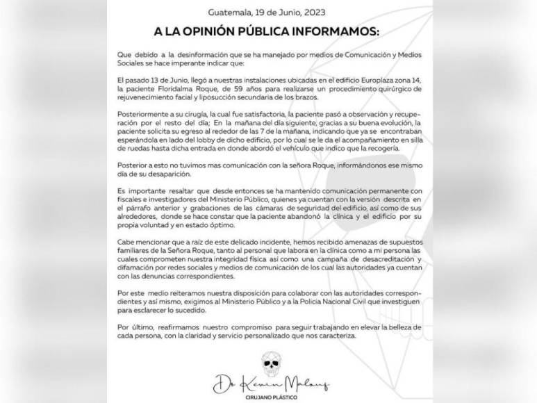 Una cirugía y sospechosas versiones: El caso de Floridalma Roque, la hondureña desaparecida en Guatemala