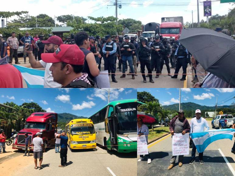 “¡Ya basta de tantos apagones!”: Así fue la toma de carretera en Campamento, Olancho