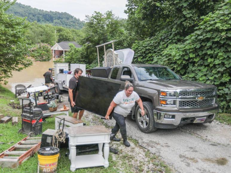 Las impactantes imágenes de las inundaciones en Kentucky, Estados Unidos