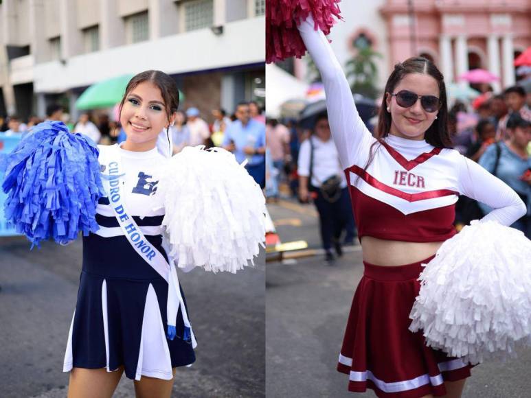 Bellas pomponeras dieron ambiente con espectáculo de baile en los desfiles patrios