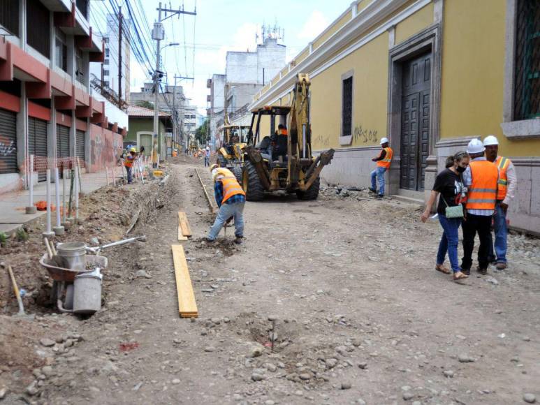 Ya toma forma el nuevo diseño de la avenida Cervantes en el centro histórico de Tegucigalpa