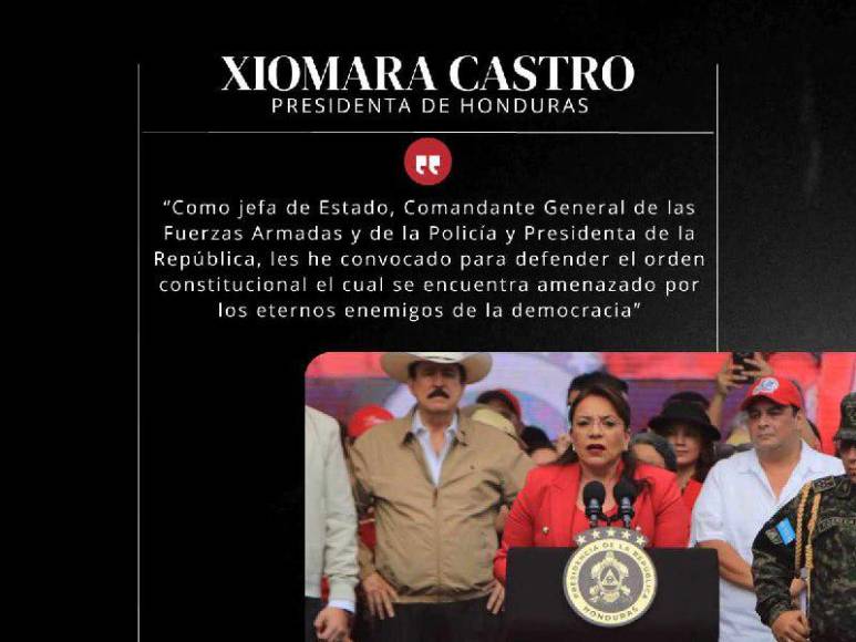 Frases de la presidenta Xiomara Castro en su discurso previo a iniciar movilización hacia el CN