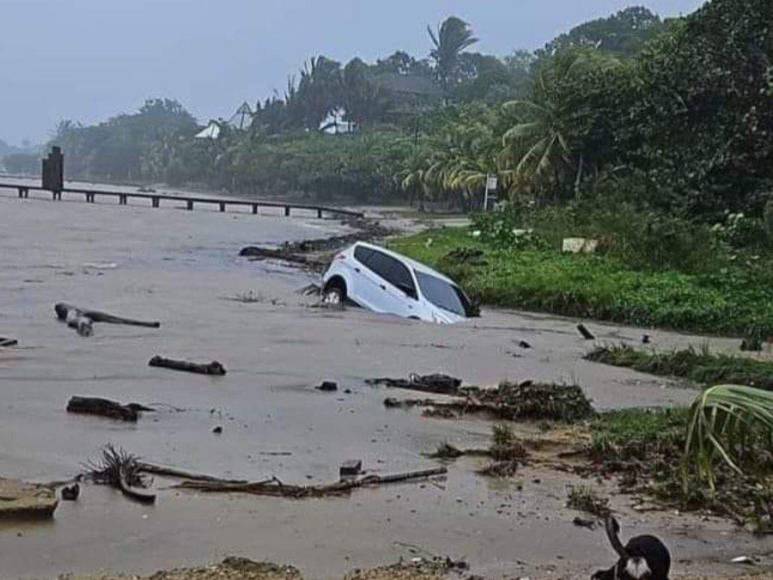 Frente frío deja inundada a Roatán, Islas de la Bahía