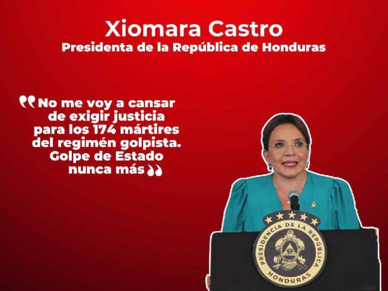 “Este mensaje pone incómodo a un pequeño grupo”: Las frases de Xiomara Castro en los desfiles