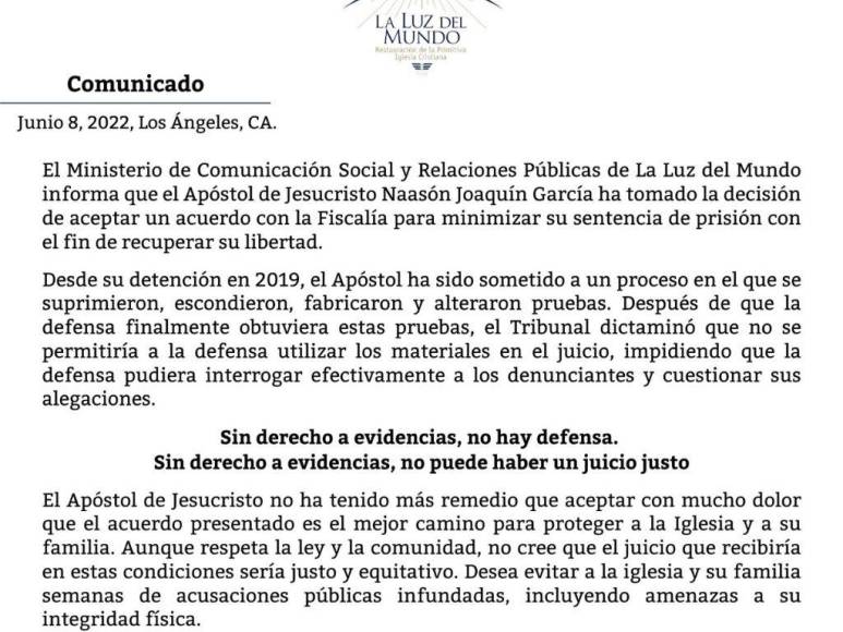 ¿Qué sigue para la iglesia La Luz del Mundo después de la sentencia de Naasón García?