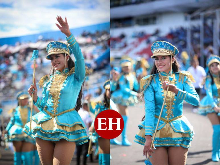 Valeria Chirinos, la palillona que rindió homenaje a la Bandera con su traje turquesa