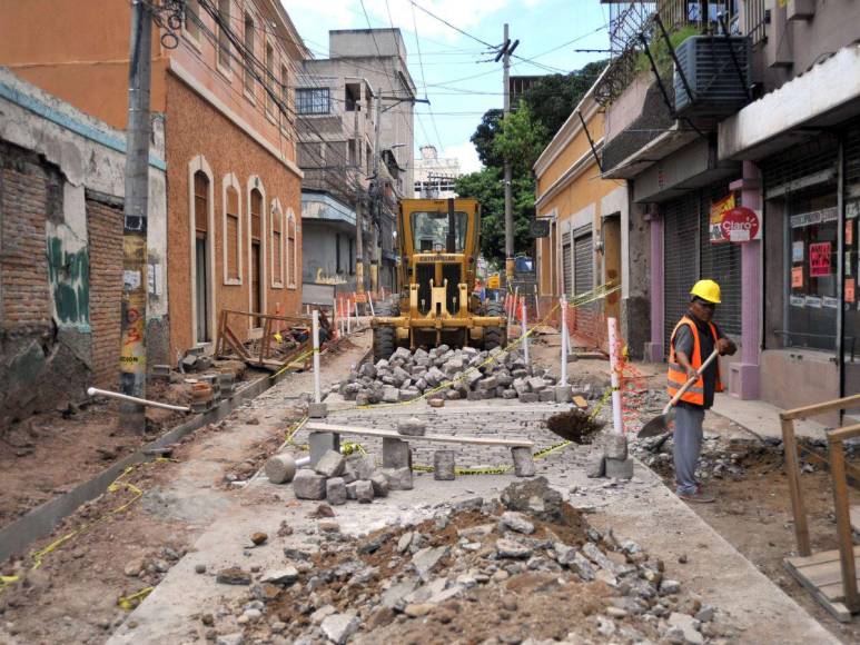 Ya toma forma el nuevo diseño de la avenida Cervantes en el centro histórico de Tegucigalpa