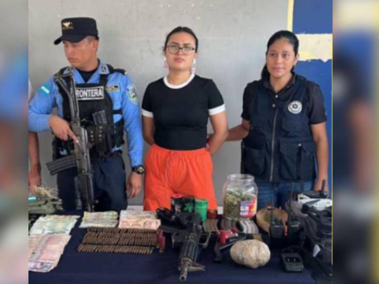 Viajes y lujos presumía Lindy Rodríguez, joven detenida con armas, droga y dinero en Ocotepeque