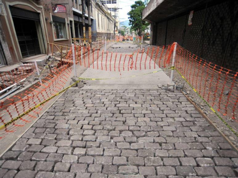 Ya toma forma el nuevo diseño de la avenida Cervantes en el centro histórico de Tegucigalpa