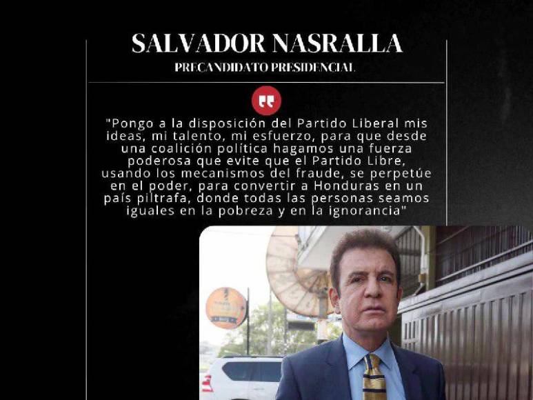 Las frases con las que Salvador Nasralla justifica su intención de adherirse al Partido Liberal