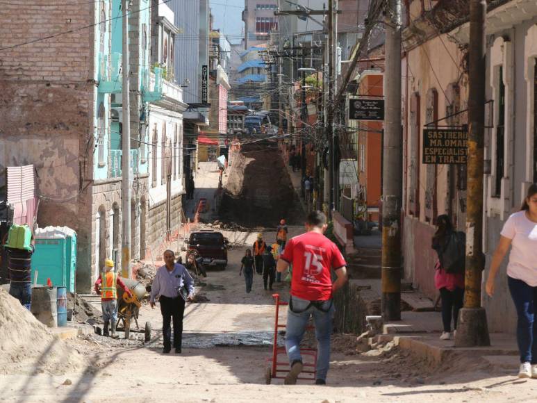 Así lucen los avances en la avenida Cervantes en el centro de Tegucigalpa