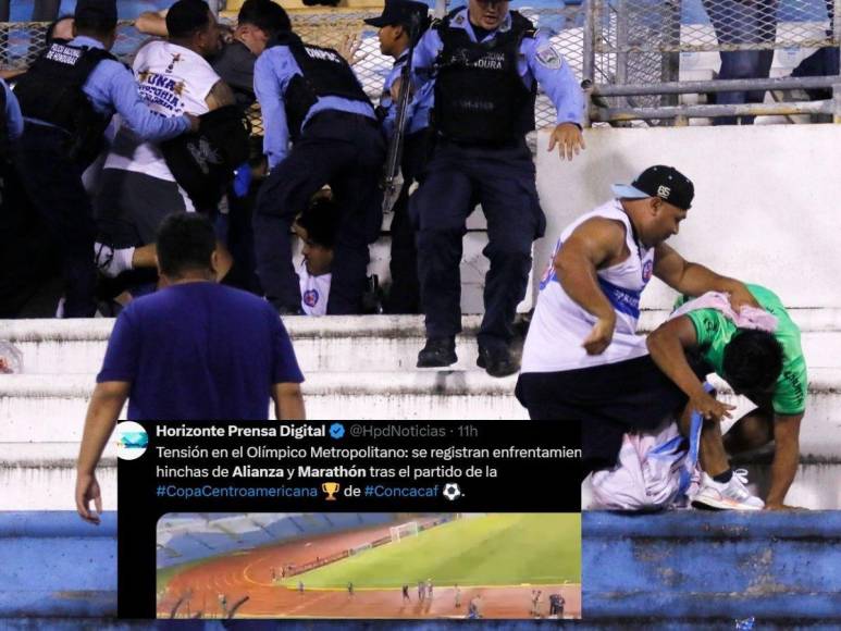 Prensa salvadoreña no perdona y esto dice tras zafarrancho de aficionados de Marathón y Alianza