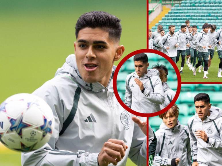 Sonriente y emocionado por jugar: así entrenó Luis Palma con el Celtic previo a su debut en Champions