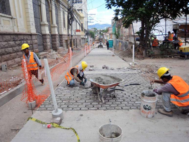 Ya toma forma el nuevo diseño de la avenida Cervantes en el centro histórico de Tegucigalpa