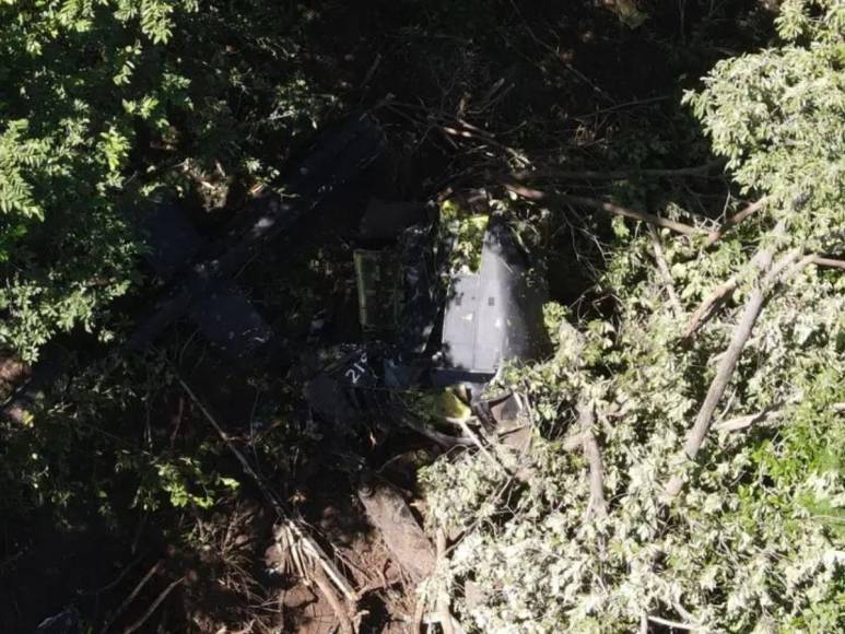 Primeras imágenes de la zona donde se accidentó helicóptero en El Salvador